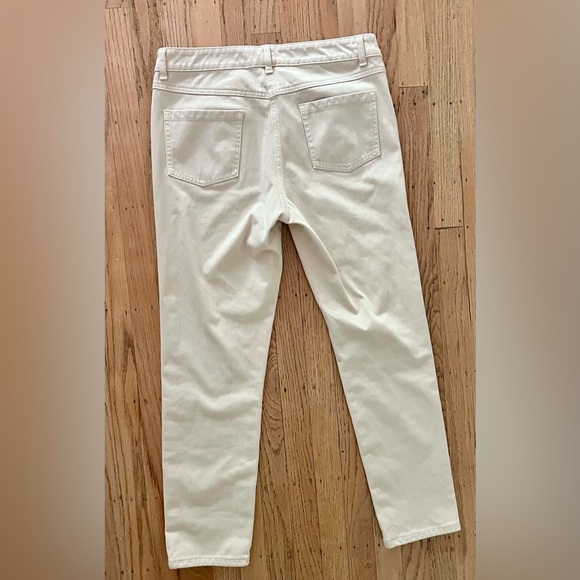 J McLaughlin women’s cream jeans with gold button and tabs - size 8 - Picture 3 of 5